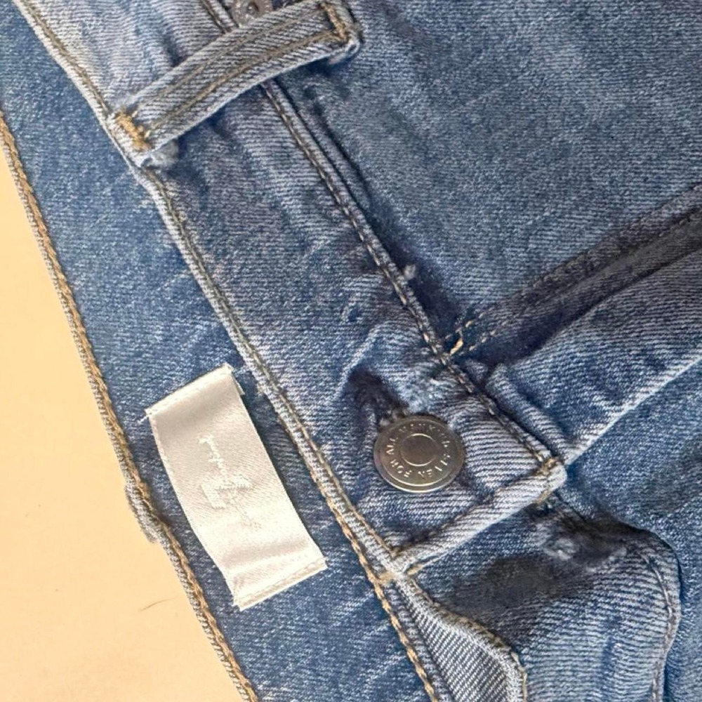 NWT 7FAM Dojo Wide Leg Ultra High Rise Jeans Fig Leaf Sz 32 - Picture 3 of 5